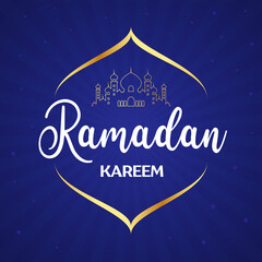 Fototapeta na wymiar Happy Ramadan celebration. Moon and stars decoration background. Beautiful invitation card design. Islamic Holy Month of Ramadan Mubarak.