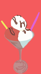 A rich cream or ice cream in a glass