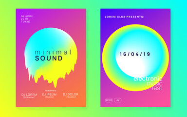 Sound Banner. Linear Glitch For Cover. Elegant Background For Br