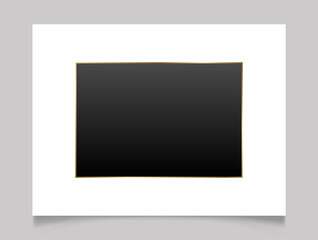 Golden shiny glowing blank frame