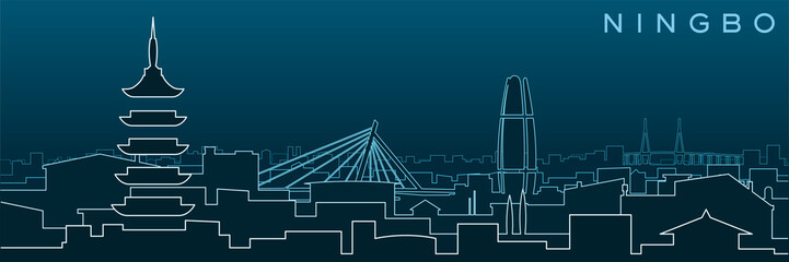 Ningbo Multiple Lines Skyline and Landmarks