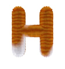 Orange Tabby Cat Themed Font Letter H