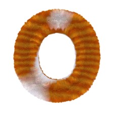 Orange Tabby Cat Themed Font Letter O