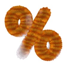 Orange Tabby Cat Themed Font Percent Sign