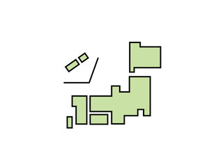 シンプルな日本地図　アイコン　マーク