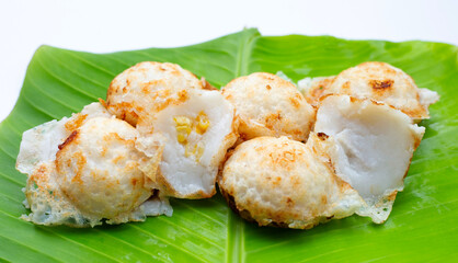Khanom Krok, Thai coconut milk dessert. Coconut rice pancake - obrazy, fototapety, plakaty