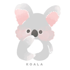 Illustration material of fluffy koala / ふわふわコアラのイラスト