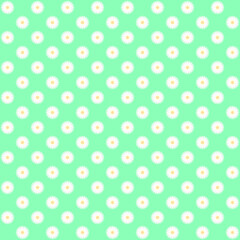 cartoon little white flowers hand drawing doodle style vector illustration Seamless pattern on green background design wallpaper.