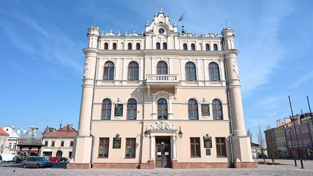 Jarosław, Poland, city centre. Town Hall and market square.  