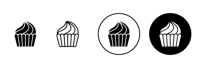Cup cake icons set. Cup cake sign and symbol