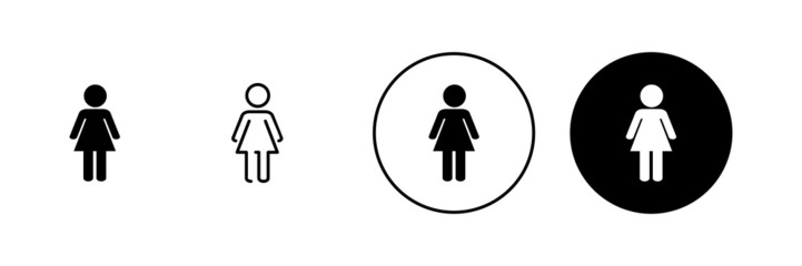 Female icons set. woman sign and symbol