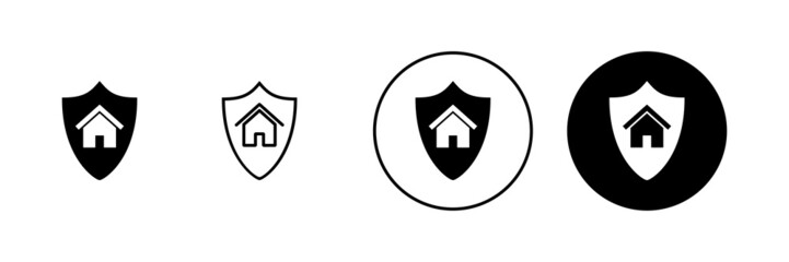 Fototapeta premium house insurance icons set. house protection sign and symbol