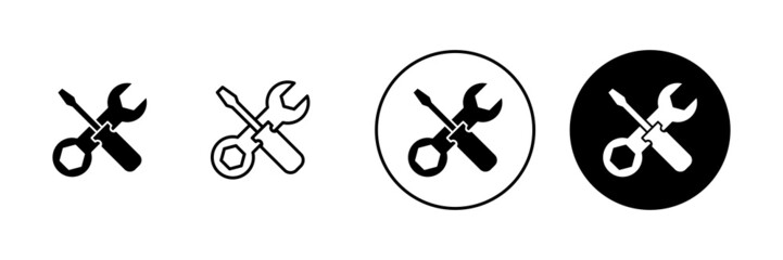 Repair tools icons set. tool sign and symbol. setting icon. Wrench and screwdriver. Service