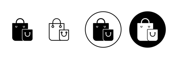 Shopping bag icons set. shopping sign and symbol