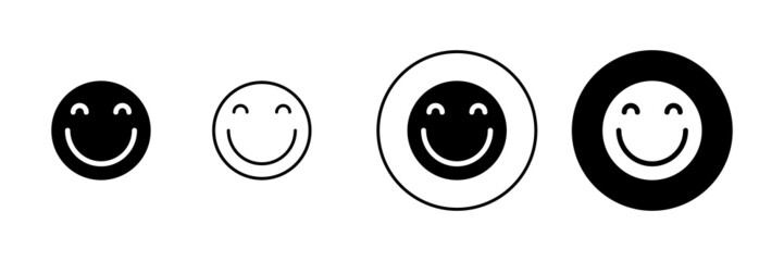 Smile icons set. smile emoticon icon. feedback sign and symbol