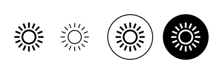 Sun icons set. Brightness sign and symbol