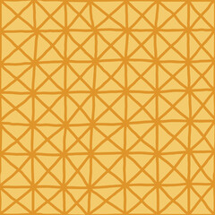 Seamless pattern with geometric shapes in trendy colors. Grid pattern. Colorful background, print. Hand drawn vector illustration.