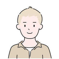 男性　髪型　坊主　肖像　顔　シンプル　イラスト素材