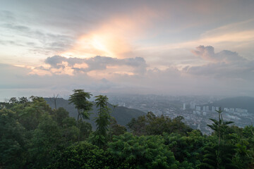 Morning sunrise colorful cloud at Penang Hill