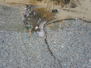 Aerial view landfill site.