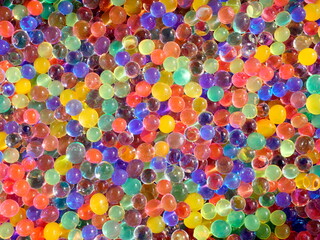 Fototapeta na wymiar Tokyo, Japan - March 19, 2022: Small Jelly-like colorful soft balls 