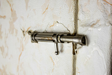 Old door lock. Close the latch lock.