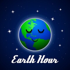 Fototapeta premium Earth Hour day vector illustration. Suitable for Poster, Banners, campaign and greeting card. 