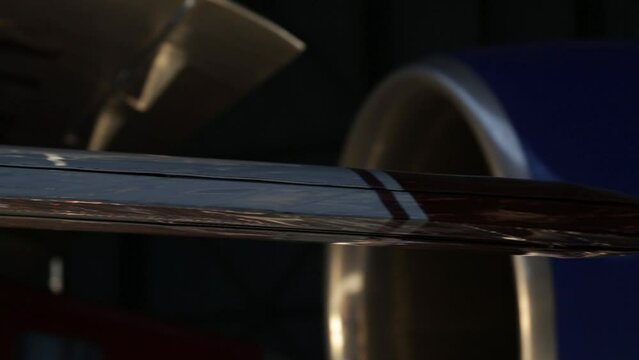 Wing of An Old Pulqui II Jet Fighter Aircraft on Display in Buenos Aires, Argentina.  