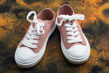 children's sneakers with white laces and white soles
