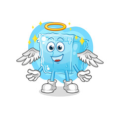 ice cube angel with wings vector. cartoon character
