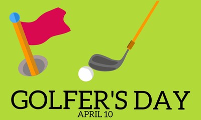 Vector graphic of golfer's day for world golfer's day celebration. flat design. flyer design. flat illustration. April 10