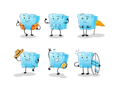ice cube entertainment group character. cartoon mascot vector