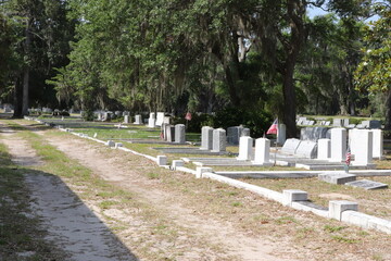 Cemetery Sideview of Graves