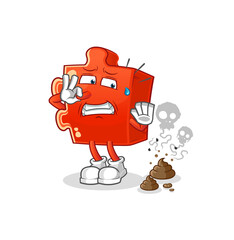 puzzle with stinky waste illustration. character vector