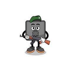 Character cartoon of keyboard control button as a special force