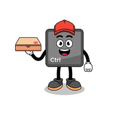 Fototapeta premium keyboard control button illustration as a pizza deliveryman
