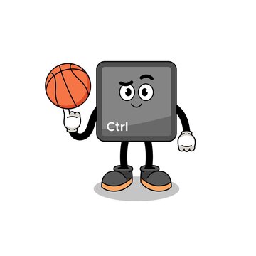 keyboard control button illustration as a basketball player