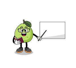 Mascot cartoon of guava teacher