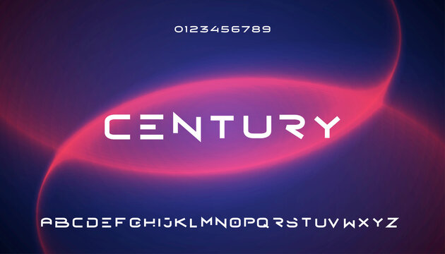 Century, custom vector font editable basic strong bold modern uppercase alphabet. spaceship-themed capital letters.