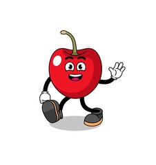cherry cartoon walking