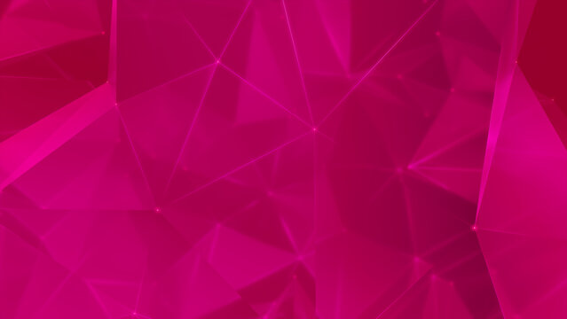 Digital Brain Neural Network. Machine Learning Concept. Pink Tech Background. 3D Render.