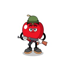 Cartoon of cherry soldier