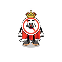 Mascot Illustration of no smoking sign king