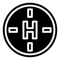 HELIPORT glyph icon,linear,outline,graphic,illustration