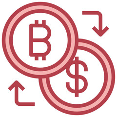 EXCHANGE red line icon,linear,outline,graphic,illustration