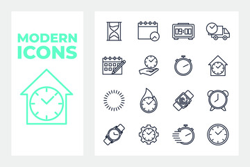 Time set icon symbol template for graphic and web design collection logo vector illustration