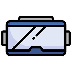 VIRTUAL REALITY GLASSES filled outline icon,linear,outline,graphic,illustration