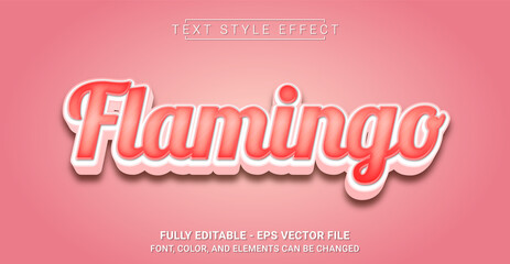 Flamingo Text Style Effect. Editable Graphic Text Template.