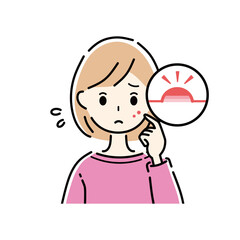 女性　ニキビ　吹き出物