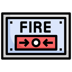 FIRE BUTTON filled outline icon,linear,outline,graphic,illustration
